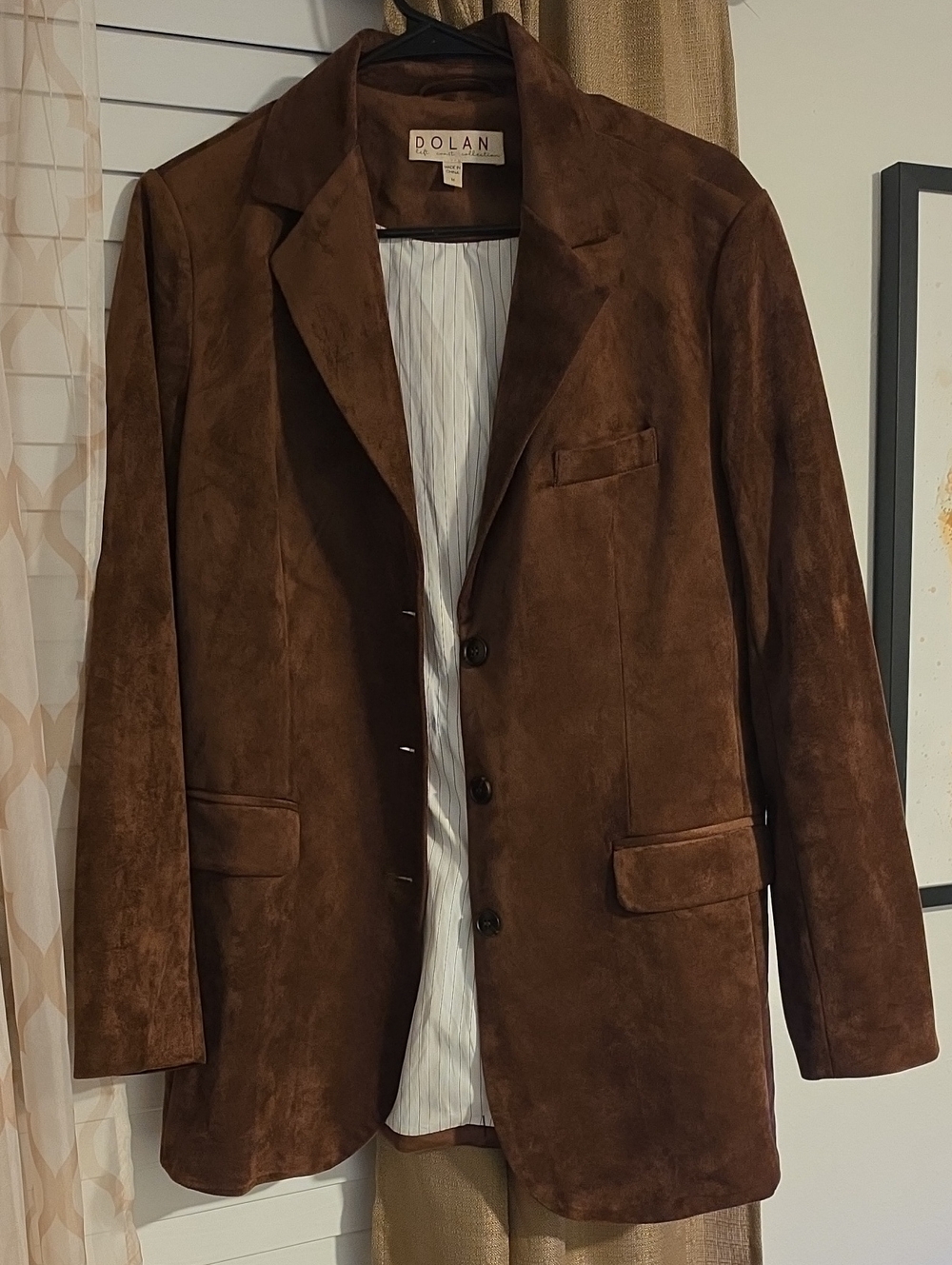 Anthropologie DOLAN Faux-Suede Boyfriend Blazer